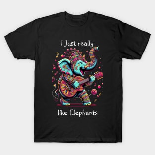 Majestic Elephant With Vibrant Tribal Designs T-Shirt